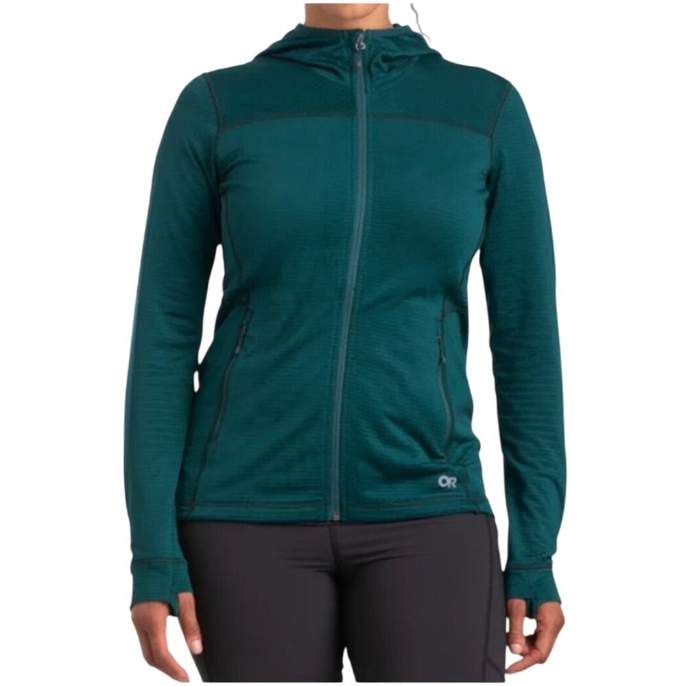 Outdoor Research Womens Dark Teal Vigor Full Zip Hoodie Jacket Size XL